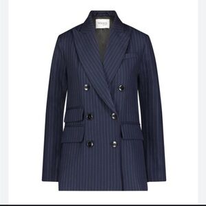 Mayson The Label Wool Twill Pinstripe Double Breasted Blazer Size Small